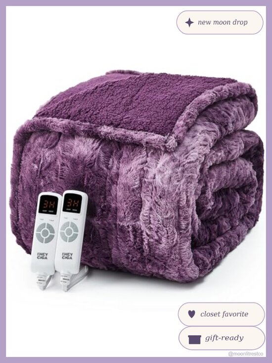 Other - Electric Heated Blanket Faux Fur Sherpa 9 Heat Settings Auto Shut Off King